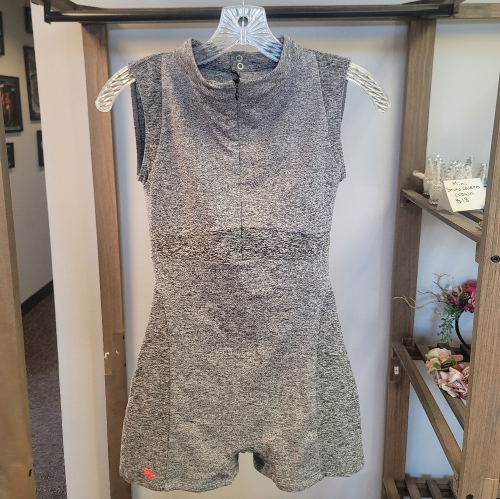 Sleeveless Gray Women's Romper with High Neck